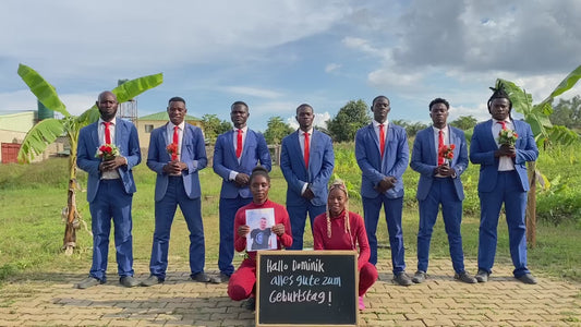 Personalised Funny Dancing Singing African Greeting Video Gift - Blue Suits